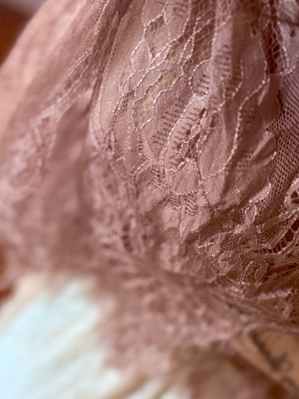 Bluivy Mauve Lace Peasant Blouse - Picture 2 of 6